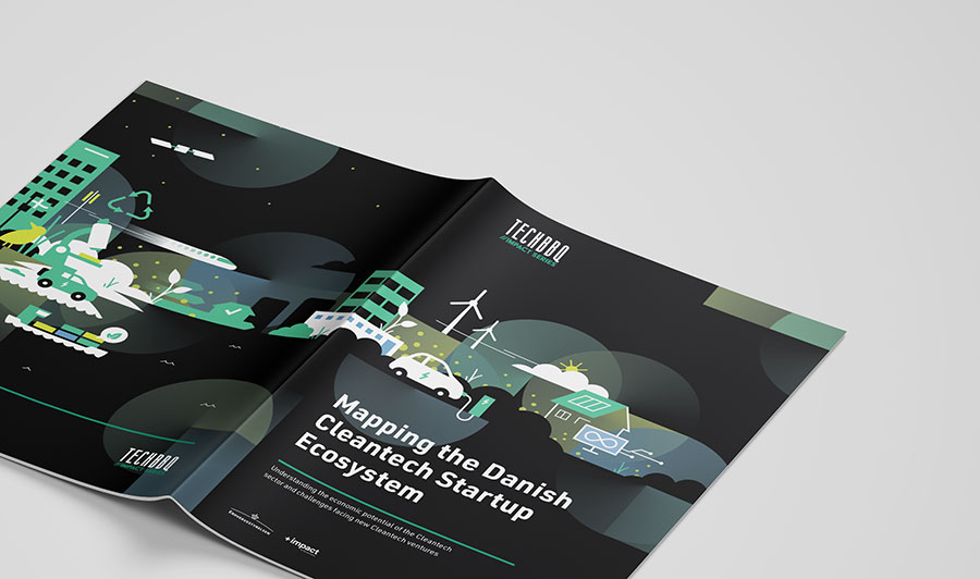Forsidelayout til rapport om dansk cleantech