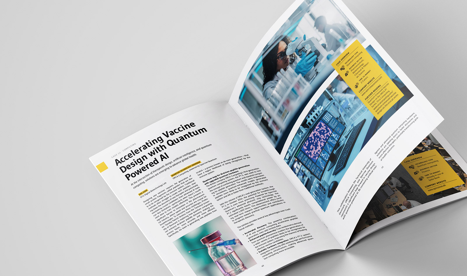 Layout af opslag fra rapporten 16 Danish Quantum Use Cases udgivet af Erhvervsstyrelsen og Danish Quantum Community